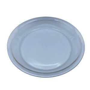 Vtg Pyrex Pie Plate 10 Inch Clear Glass Round Baking Dish 210 USA 25cm Bakeware